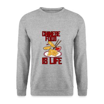 La cuisine chinoise, c’est la vie 2 - Sweat-shirt Unisexe - gris chiné - Devant - Alina (178cm) & Michal (187cm)