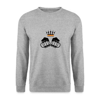Couronne de bière - Sweat-shirt Unisexe - gris chiné - Devant - Alina (178cm) & Michal (187cm)