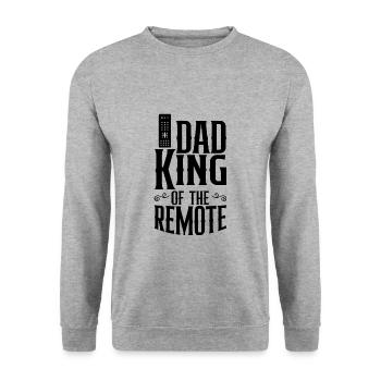 Papa Roi De La Télécommande 2 - Sweat-shirt Unisexe - gris chiné - Devant - Alina (178cm) & Michal (187cm)
