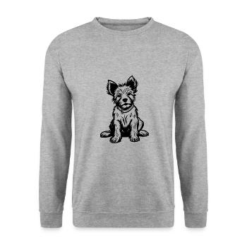 Yorkshire Terrier Dog - Unisex Sweatshirt - salt & pepper - Front - Alina (178cm) & Michal (187cm)