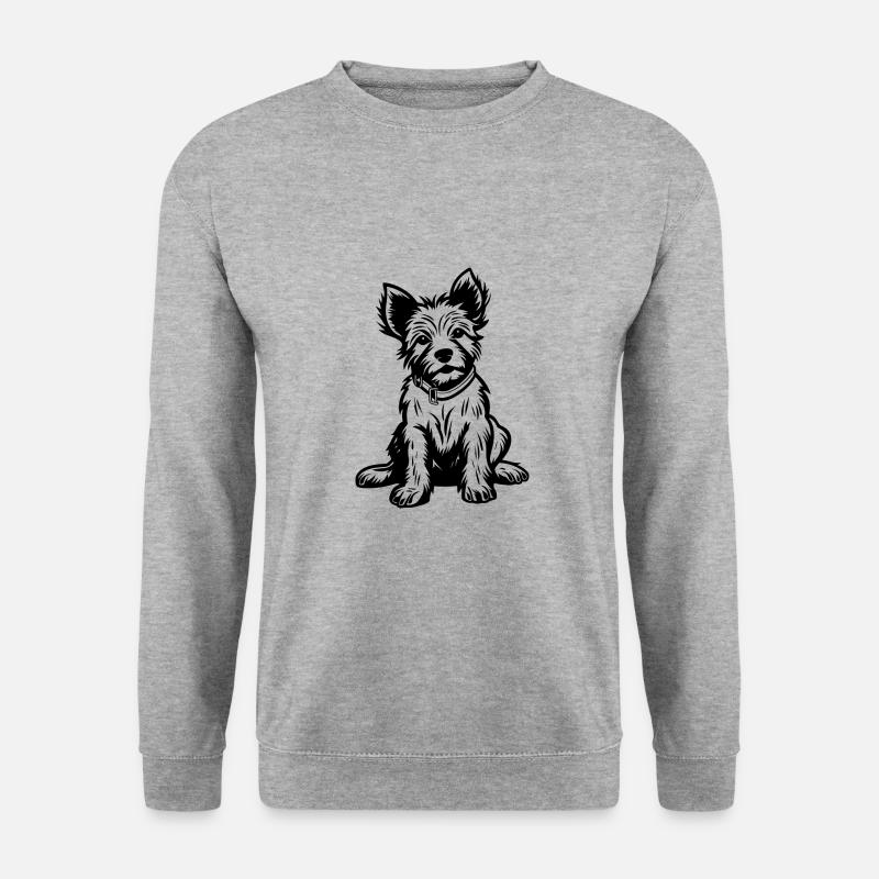 Yorkshire Terrier Hund - Unisex Pullover - Weißgrau meliert