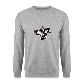 Barcelona Team - Unisex Sweatshirt - salt & pepper - Front - Alina (178cm) & Michal (187cm)