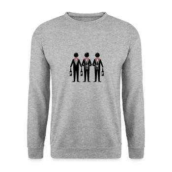 Enterrement de vie de garçon Crew Enterrement de vie de garçon - Sweat-shirt Unisexe - gris chiné - Devant - Alina (178cm) & Michal (187cm)