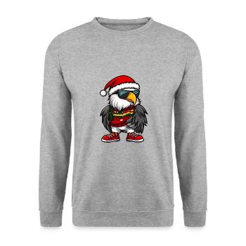 Eagle Christmas X-Mas - Unisex Sweatshirt - salt & pepper - Front - Alina (178cm) & Michal (187cm)