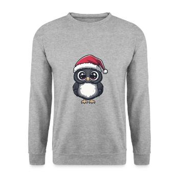 Hibou Noël Noël - Sweat-shirt Unisexe - gris chiné - Devant - Alina (178cm) & Michal (187cm)