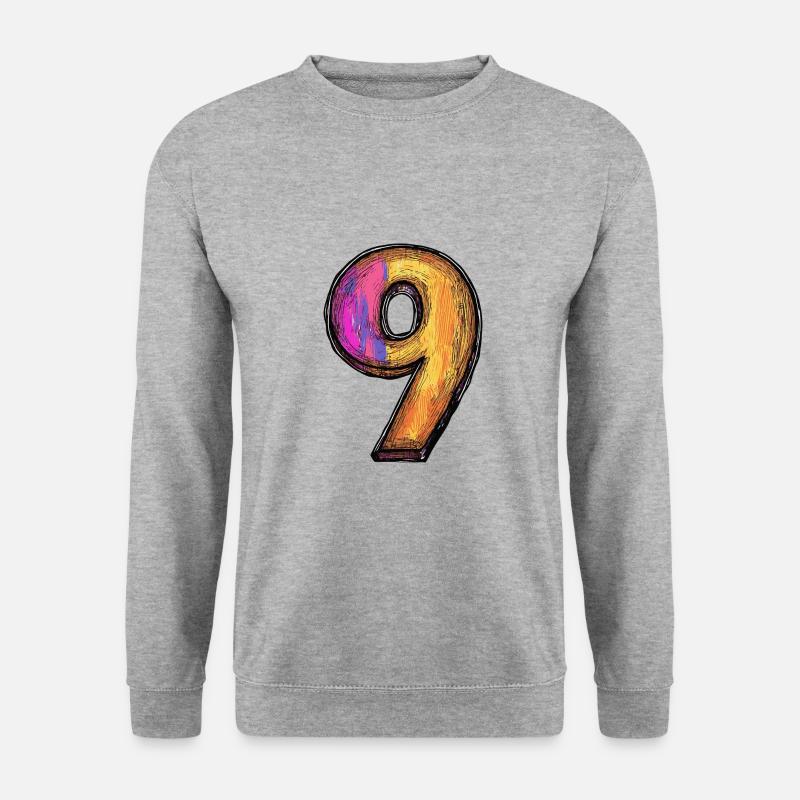9 Number symbol - Unisex Sweatshirt - salt & pepper