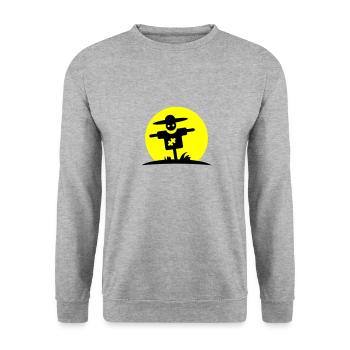 Vogelscheuche - Unisex Pullover - Weißgrau meliert - Vorne - Alina (178cm) & Michal (187cm)