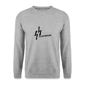 elektriker,strom,logo,blitz,schrift,typo - Unisex Pullover - Weißgrau meliert - Vorne - Alina (178cm) & Michal (187cm)