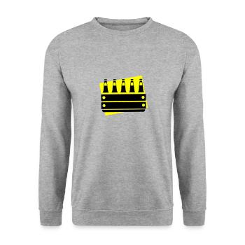 Beer crate, crate of beer - Unisex Sweatshirt - salt & pepper - Front - Alina (178cm) & Michal (187cm)