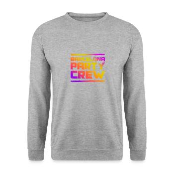 Barcelona Party Crew Bunt - Unisex Pullover - Weißgrau meliert - Vorne - Alina (178cm) & Michal (187cm)