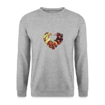 heart, fruit, vegetables, vegetable heart, colorful - Unisex Sweatshirt - salt & pepper - Front - Alina (178cm) & Michal (187cm)