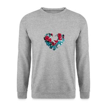 glace à l’eau, cœur, cœur de fleur, crème glacée, fruits, crème glacée avec style, - Sweat-shirt Unisexe - gris chiné - Devant - Alina (178cm) & Michal (187cm)
