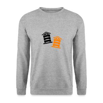 Honig Imker - Unisex Pullover - Weißgrau meliert - Vorne - Alina (178cm) & Michal (187cm)