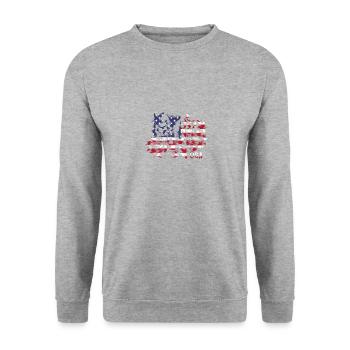 usa,flagge,tauben,friede,amerika - Unisex Pullover - Weißgrau meliert - Vorne - Alina (178cm) & Michal (187cm)