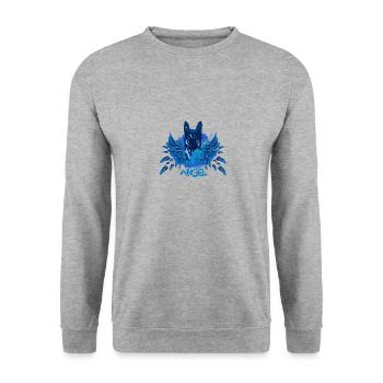 german shepherd,angel,graffiti, German shepherd, - Unisex Sweatshirt - salt & pepper - Front - Alina (178cm) & Michal (187cm)