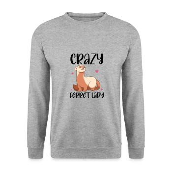 Amateurs de furet | Ferrets Animaux Cadeaux - Sweat-shirt Unisexe - gris chiné - Devant - Alina (178cm) & Michal (187cm)