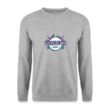 Formentera 2024 Holidays - Unisex Sweatshirt - salt & pepper - Front - Alina (178cm) & Michal (187cm)