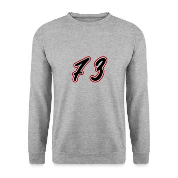 73 Symbole numérique - Sweat-shirt Unisexe - gris chiné - Devant - Alina (178cm) & Michal (187cm)