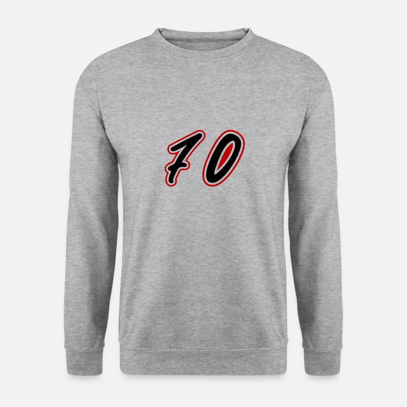 70 Zahl Symbol - Unisex Pullover - Weißgrau meliert