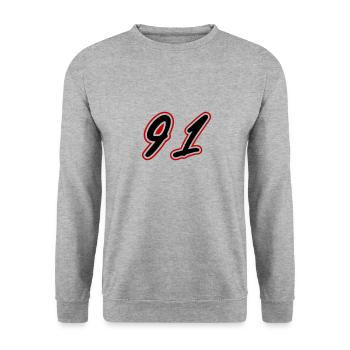 91 Number Symbol - Unisex Sweatshirt - salt & pepper - Front - Alina (178cm) & Michal (187cm)
