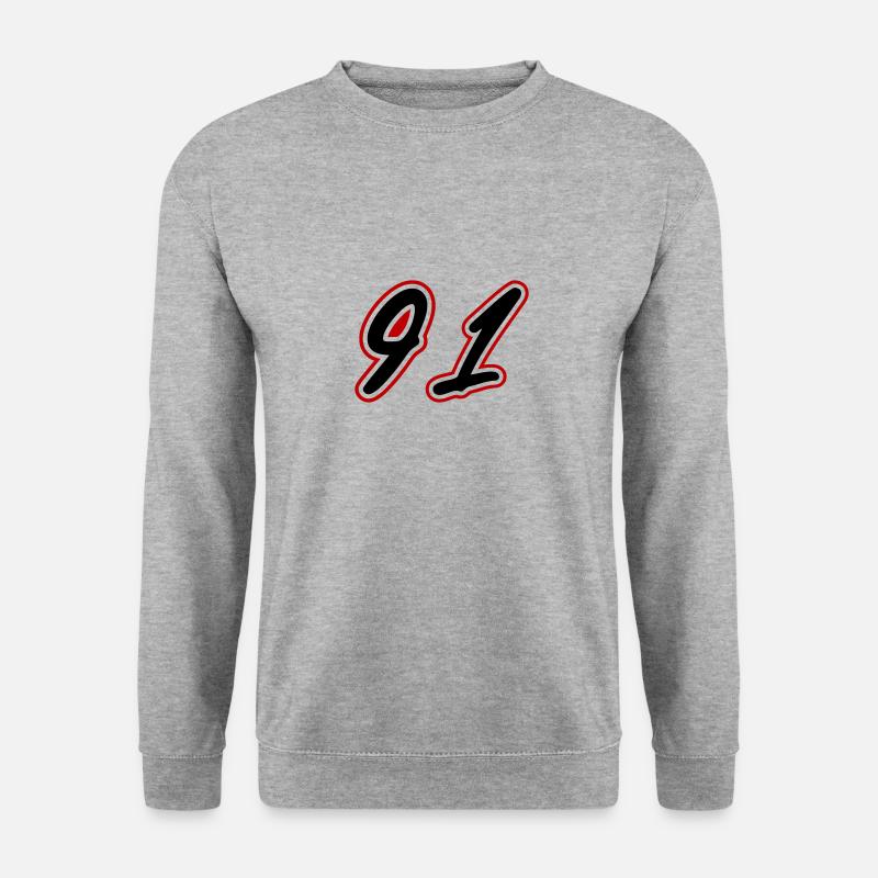 91 Zahl Symbol - Unisex Pullover - Weißgrau meliert