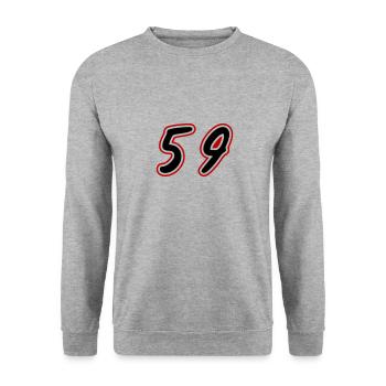 59 Number Symbol - Unisex Sweatshirt - salt & pepper - Front - Alina (178cm) & Michal (187cm)