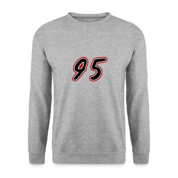 95 Number Symbol - Unisex Sweatshirt - salt & pepper - Front - Alina (178cm) & Michal (187cm)
