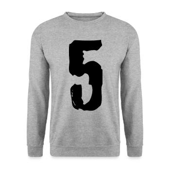 Maillot numéro 5 - Sweat-shirt Unisexe - gris chiné - Devant - Alina (178cm) & Michal (187cm)