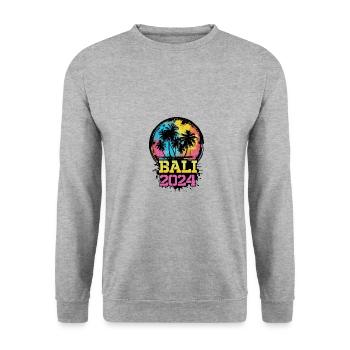 Bali 2024 Reise Urlaub - Unisex Pullover - Weißgrau meliert - Vorne - Alina (178cm) & Michal (187cm)