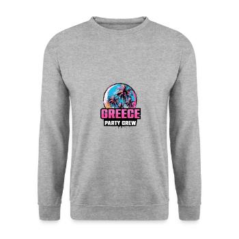Greece Party Crew Holiday Saying - Unisex Sweatshirt - salt & pepper - Front - Alina (178cm) & Michal (187cm)