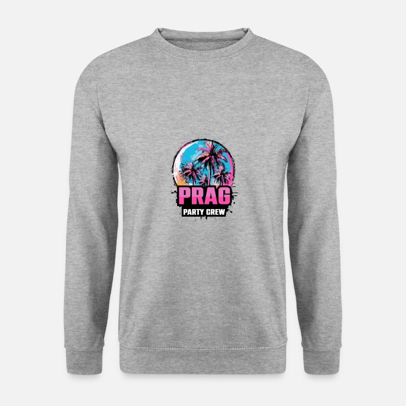 Prag Party Crew Urlaub Spruch - Unisex Pullover - Weißgrau meliert