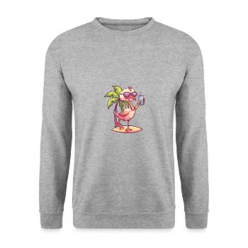Palmier d’été de l’île Bouquet - Sweat-shirt Unisexe - gris chiné - Devant - Alina (178cm) & Michal (187cm)