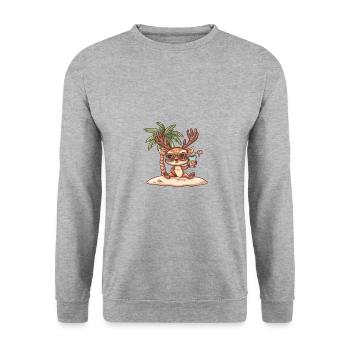 Palmier d’été de l’île Deer - Sweat-shirt Unisexe - gris chiné - Devant - Alina (178cm) & Michal (187cm)