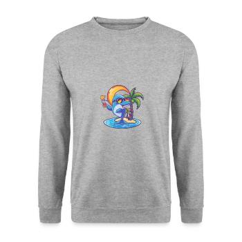 Dolphin Summer Holiday - Unisex Sweatshirt - salt & pepper - Front - Alina (178cm) & Michal (187cm)