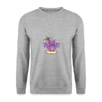 Bat Summer Holiday - Unisex Sweatshirt - salt & pepper - Front - Alina (178cm) & Michal (187cm)