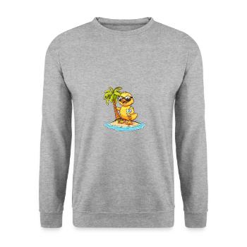 Duck Summer Holiday - Unisex Sweatshirt - salt & pepper - Front - Alina (178cm) & Michal (187cm)