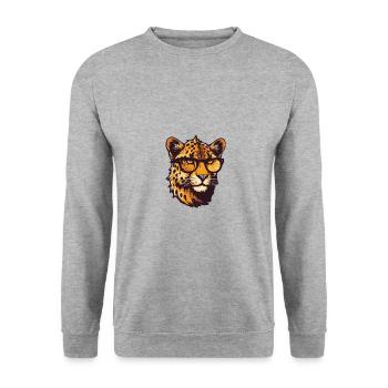 Tête de guépard Cool - Sweat-shirt Unisexe - gris chiné - Devant - Alina (178cm) & Michal (187cm)