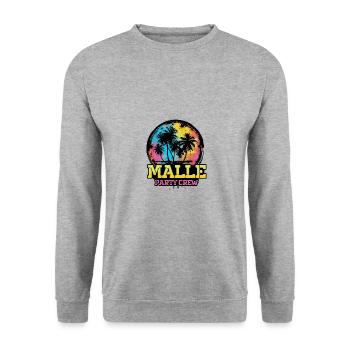 Malle Party Crew Team - Unisex Pullover - Weißgrau meliert - Vorne - Alina (178cm) & Michal (187cm)