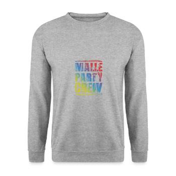 Malle Party Crew Bunt - Unisex Pullover - Weißgrau meliert - Vorne - Alina (178cm) & Michal (187cm)