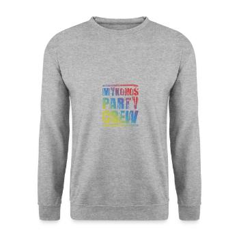 Mykonos Party Crew Bunt - Unisex Pullover - Weißgrau meliert - Vorne - Alina (178cm) & Michal (187cm)