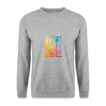 Swiss Party Crew Bunt Schweiz - Unisex Sweatshirt - salt & pepper - Front - Alina (178cm) & Michal (187cm)