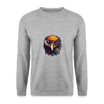 Fête Eagle Cool Head - Sweat-shirt Unisexe - gris chiné - Devant - Alina (178cm) & Michal (187cm)