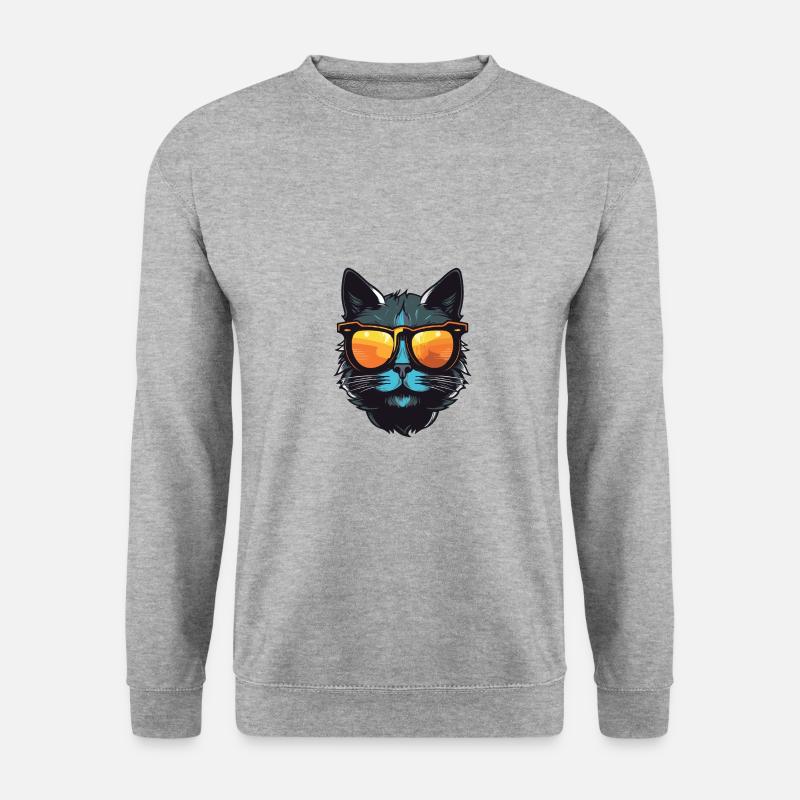 Cat Cool Head Party - Unisex Sweatshirt - salt & pepper