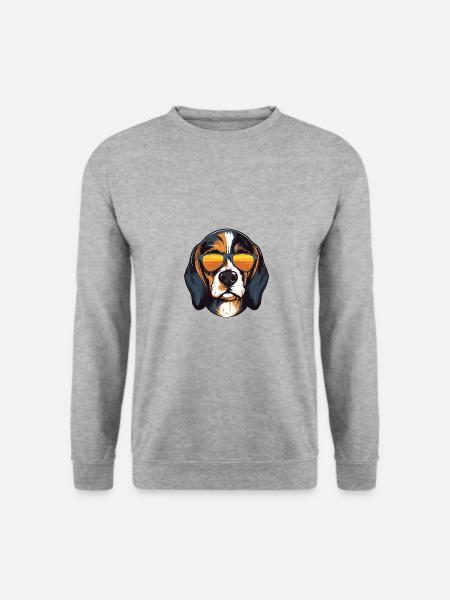 Beagle Dog Cool Head Party - Unisex Sweatshirt - salt & pepper