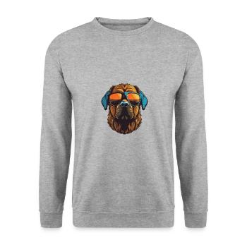 Kangal Hund Cool Kopf Party - Unisex Pullover - Weißgrau meliert - Vorne - Alina (178cm) & Michal (187cm)
