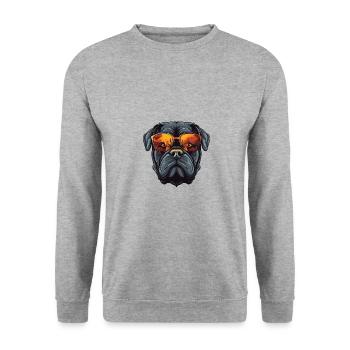 Mastiff Dog Cool Head Party - Unisex Sweatshirt - salt & pepper - Front - Alina (178cm) & Michal (187cm)