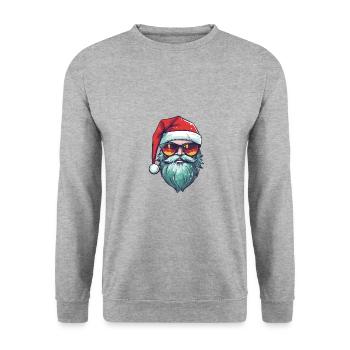 Père Noël Cool Noël - Sweat-shirt Unisexe - gris chiné - Devant - Alina (178cm) & Michal (187cm)