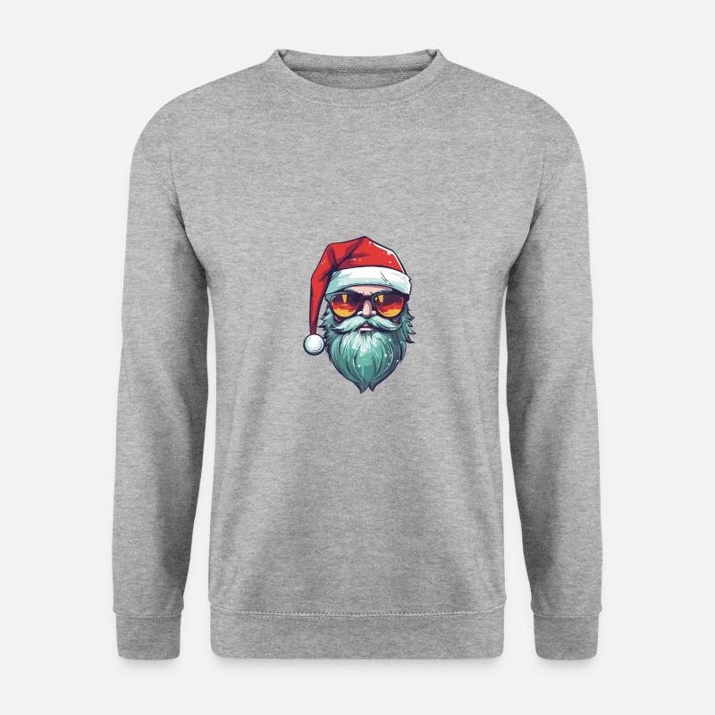 Weihnachtsmann Cool Weihnachten - Unisex Pullover - Weißgrau meliert