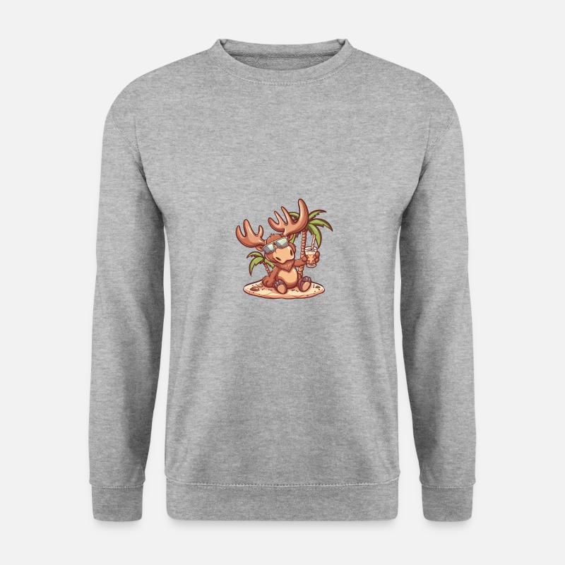 Moose Summer Beach Comic - Unisex Sweatshirt - salt & pepper