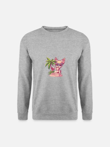 Chihuahua Dogs Summer Beach Comic - Unisex Sweatshirt - salt & pepper